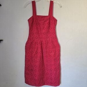 Apostrophe Hot Pink Eyelet Dress Sz 2